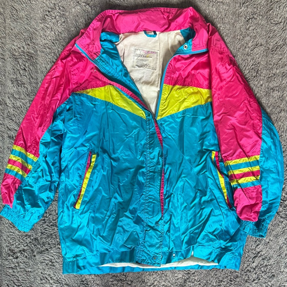 Vintage Pink and Blue Windbreaker Jacket